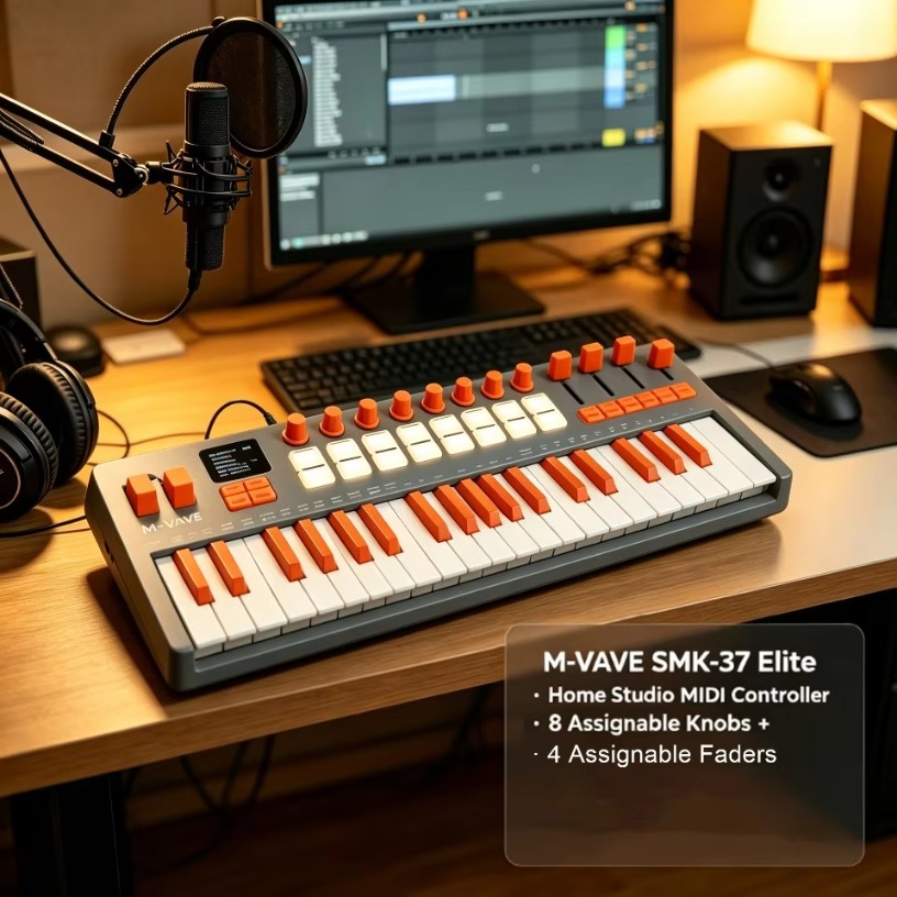 M-VAVE SMK-37 Elite – bezprzew – Midi Controller Pad recenzja i cena