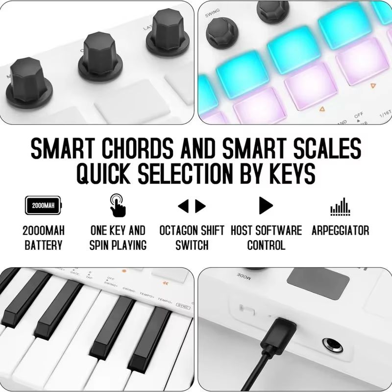 Klawiatura MIDI M-Vave Smk-25, – Midi Controller Pad recenzja i cena